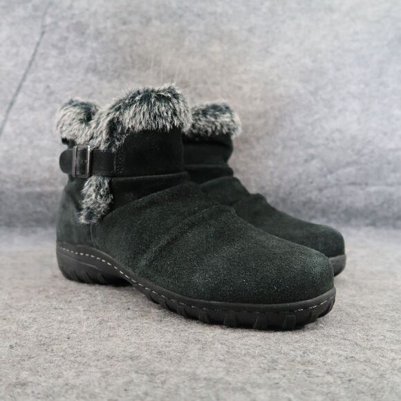 Khombu Shoes Womens 8 Bootie Winter Leather Faux Fur All Weather Lindsey Buckle - Picture 1 of 15